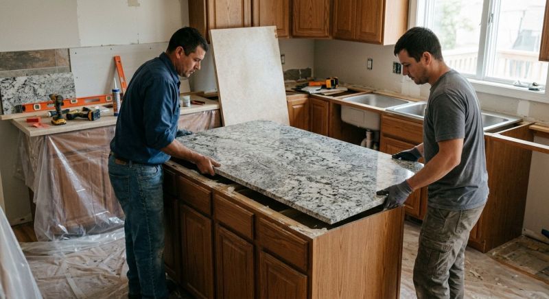 Granite Slab Installation in Sonoma County, CA